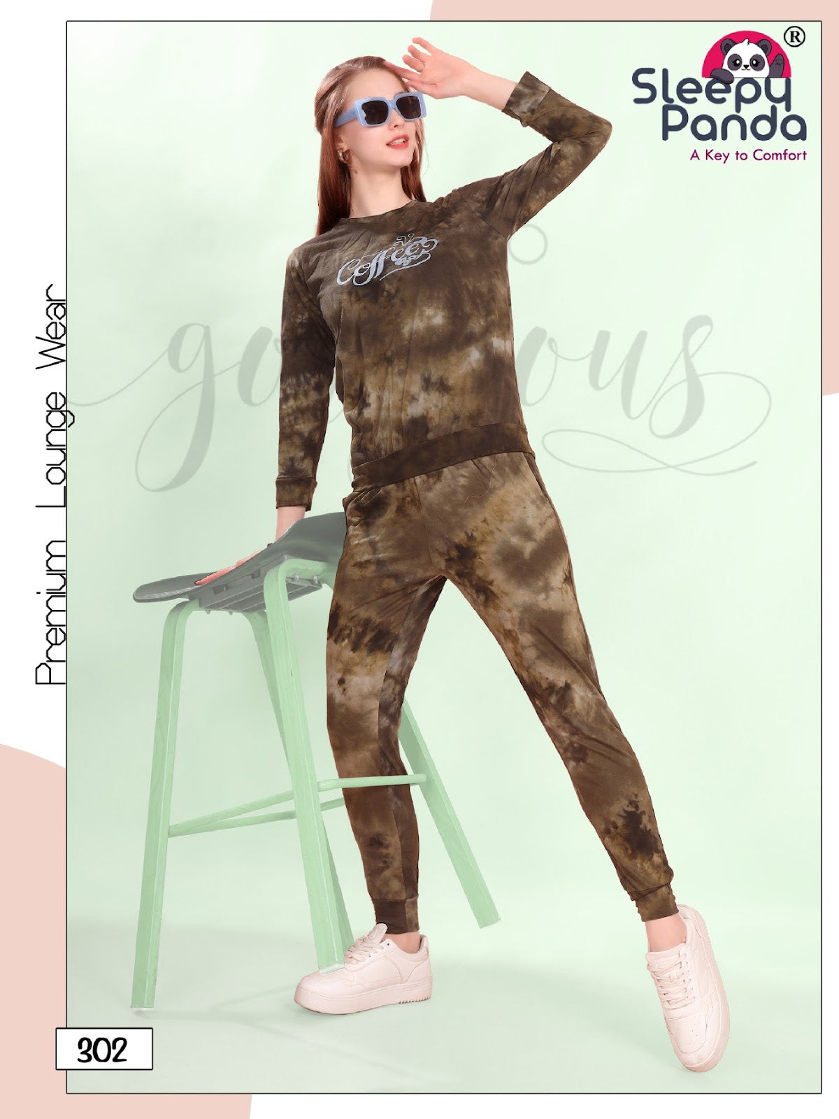 Krupa 302 Sleepy Panda Tie Dye Joggers Night Suits Wholesaler India