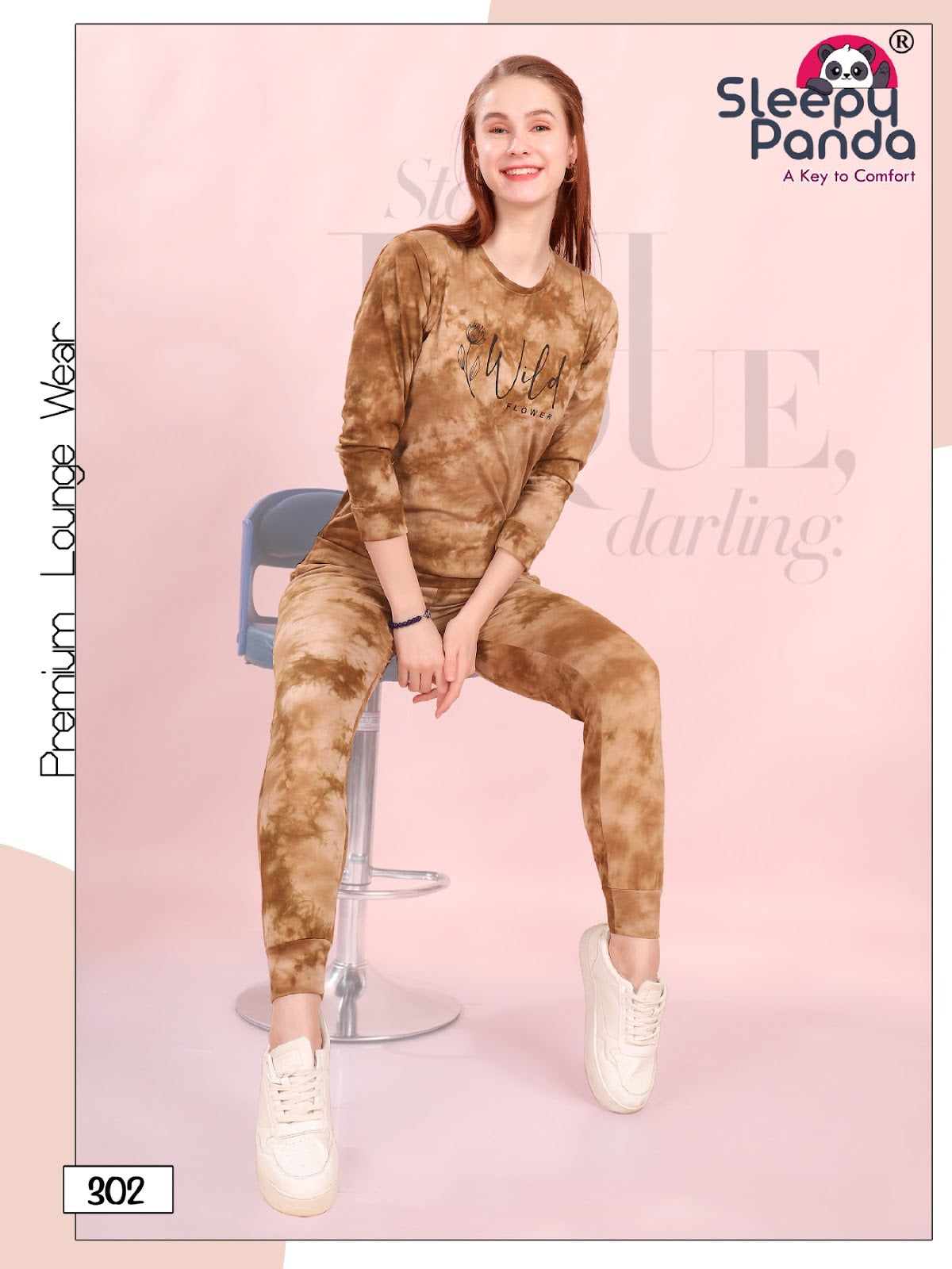 Krupa 302 Sleepy Panda Tie Dye Joggers Night Suits Wholesaler India