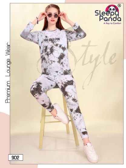 Krupa 302 Sleepy Panda Tie Dye Joggers Night Suits Wholesaler India