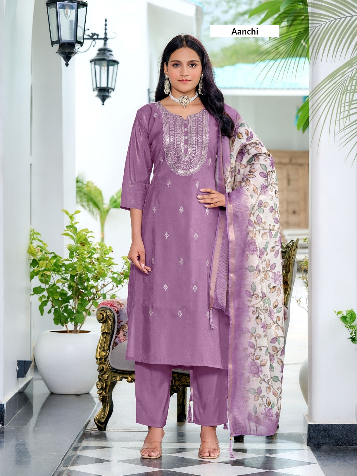 Krupa Aanchi Roman Readymade Pant Style Suits Exporter India