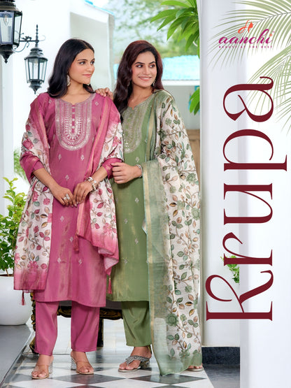 Krupa Aanchi Roman Readymade Pant Style Suits Exporter India
