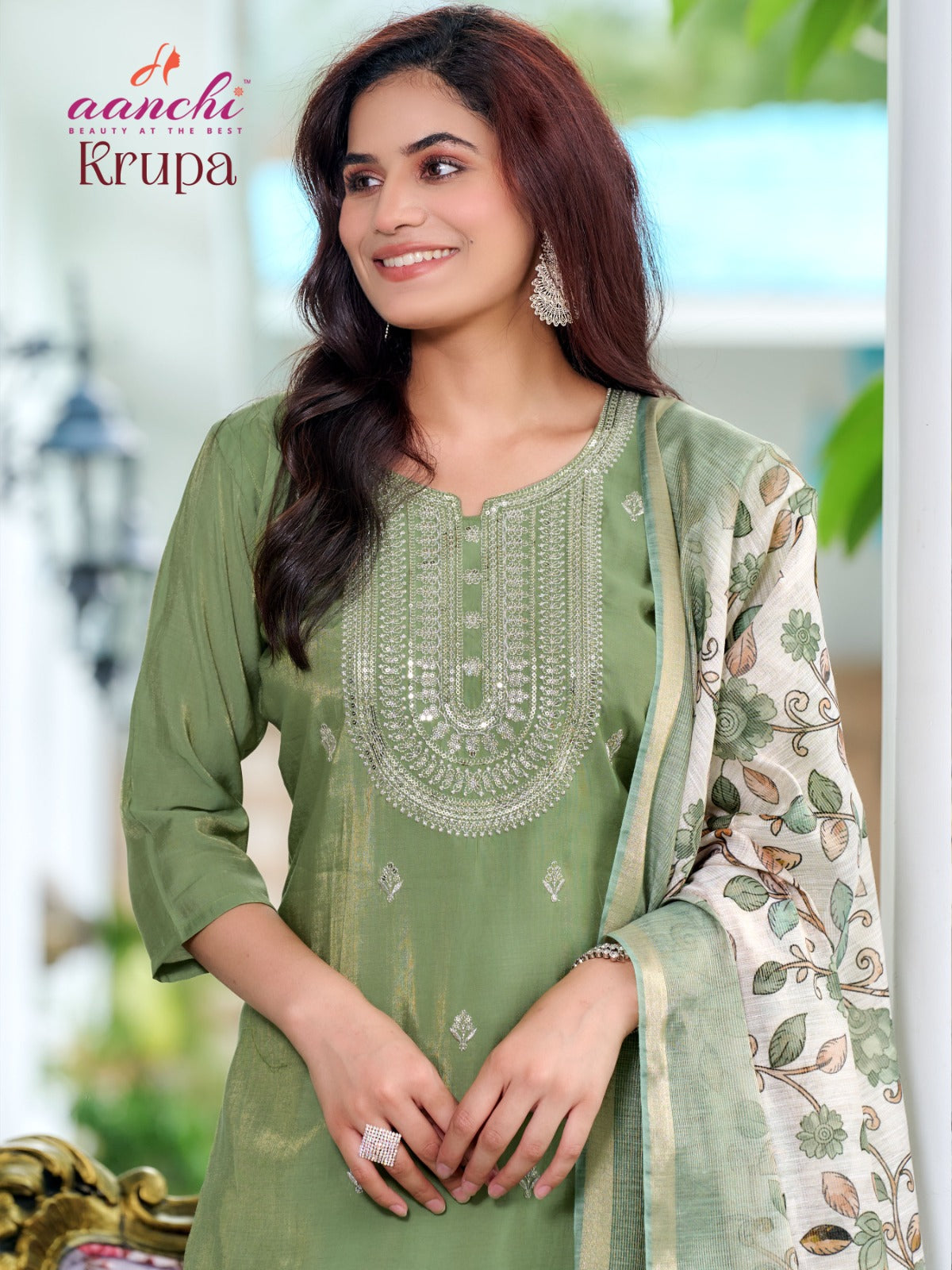 Krupa Aanchi Roman Readymade Pant Style Suits Exporter India
