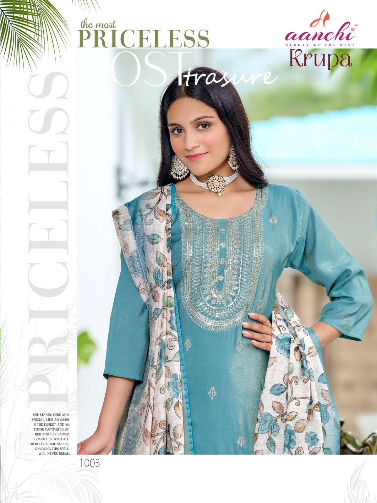 Krupa Aanchi Roman Readymade Pant Style Suits Exporter India