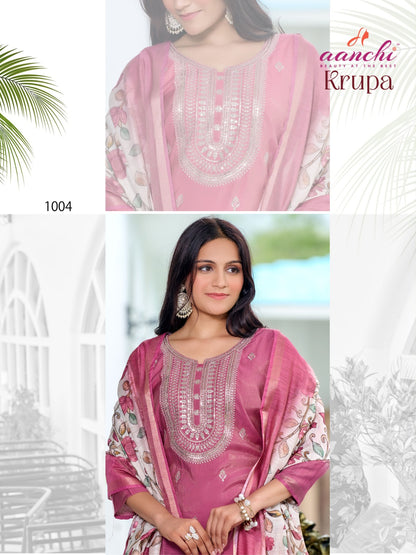 Krupa Aanchi Roman Readymade Pant Style Suits Exporter India