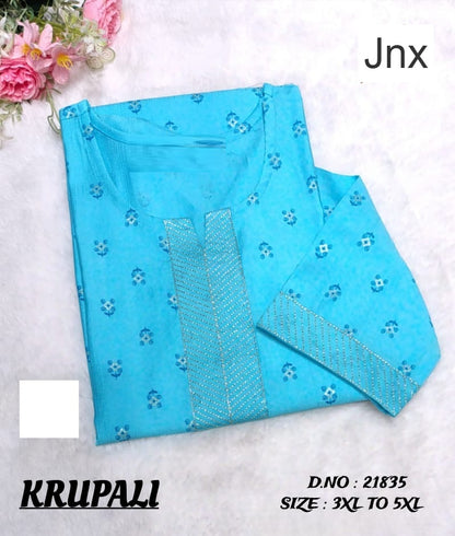 Krupali 020126 Jnx Plus Size Kurtis Wholesaler Ahmedabad