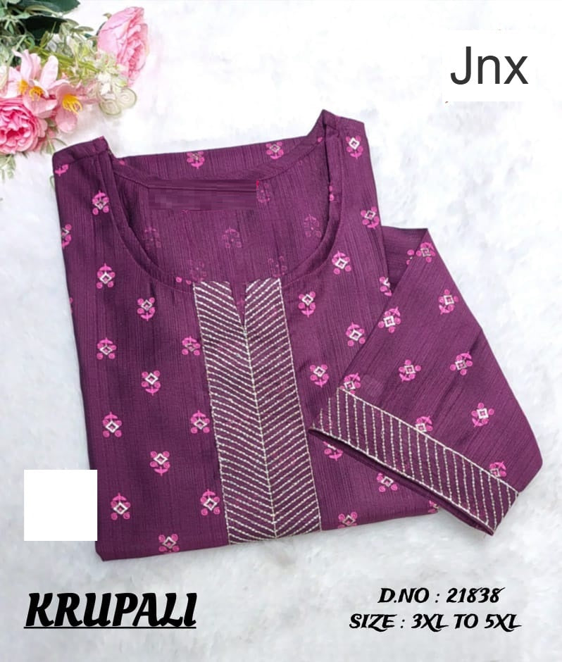Krupali 020126 Jnx Plus Size Kurtis Wholesaler Ahmedabad