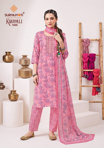 Krupali Vol 1 Suryajyoti Capsule Readymade Pant Style Suits Exporter Gujarat