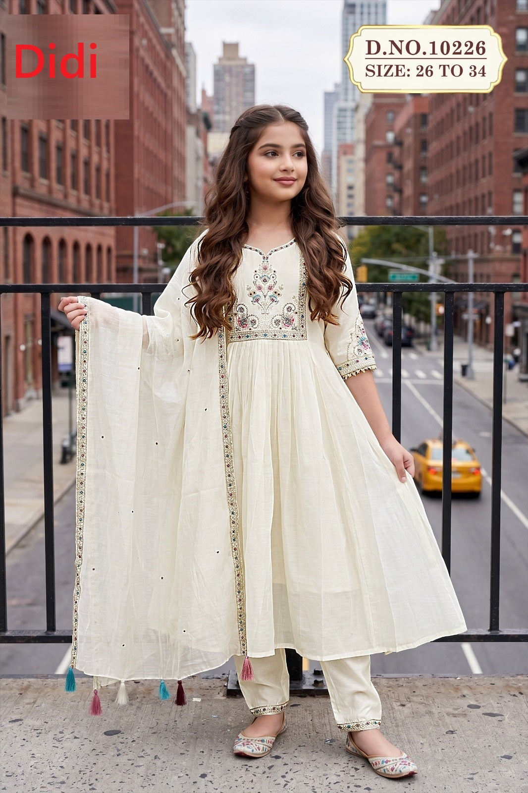 Kruti 1 Dn 10226 Didi Chanderi Girls Readymade Anarkali Suits Wholesale