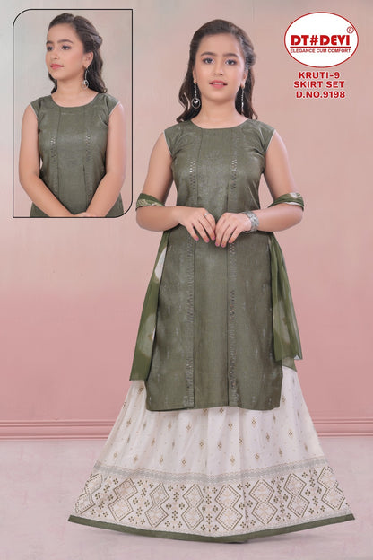 Kruti 9 Dn 9198 Dt Devi Khadi Girls Readymade Skirt Style Suits Exporter Gujarat
