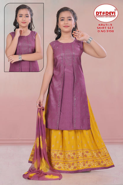 Kruti 9 Dn 9198 Dt Devi Khadi Girls Readymade Skirt Style Suits Exporter Gujarat