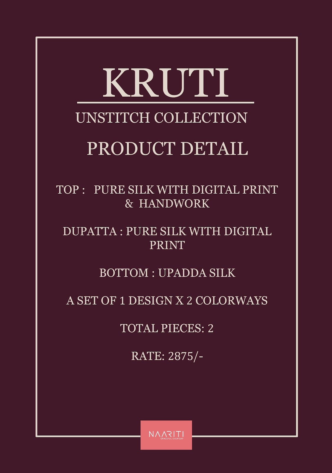Kruti Naariti Silk Pant Style Suits Supplier Ahmedabad