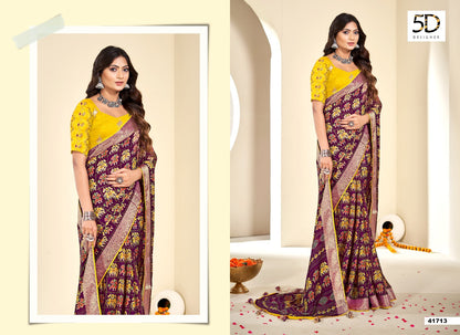Krutika 5D Designer Moss Sarees Manufacturer India