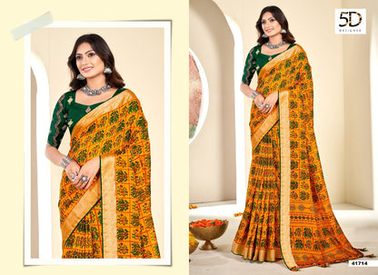 Krutika 5D Designer Moss Sarees Manufacturer India