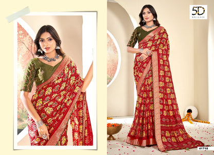 Krutika 5D Designer Moss Sarees Manufacturer India