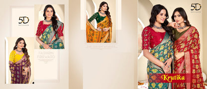 Krutika 5D Designer Moss Sarees Manufacturer India