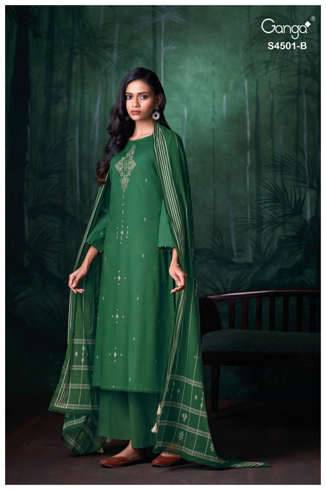 Kruzie 4501 Ganga Premium Cotton Plazzo Style Suits Exporter India