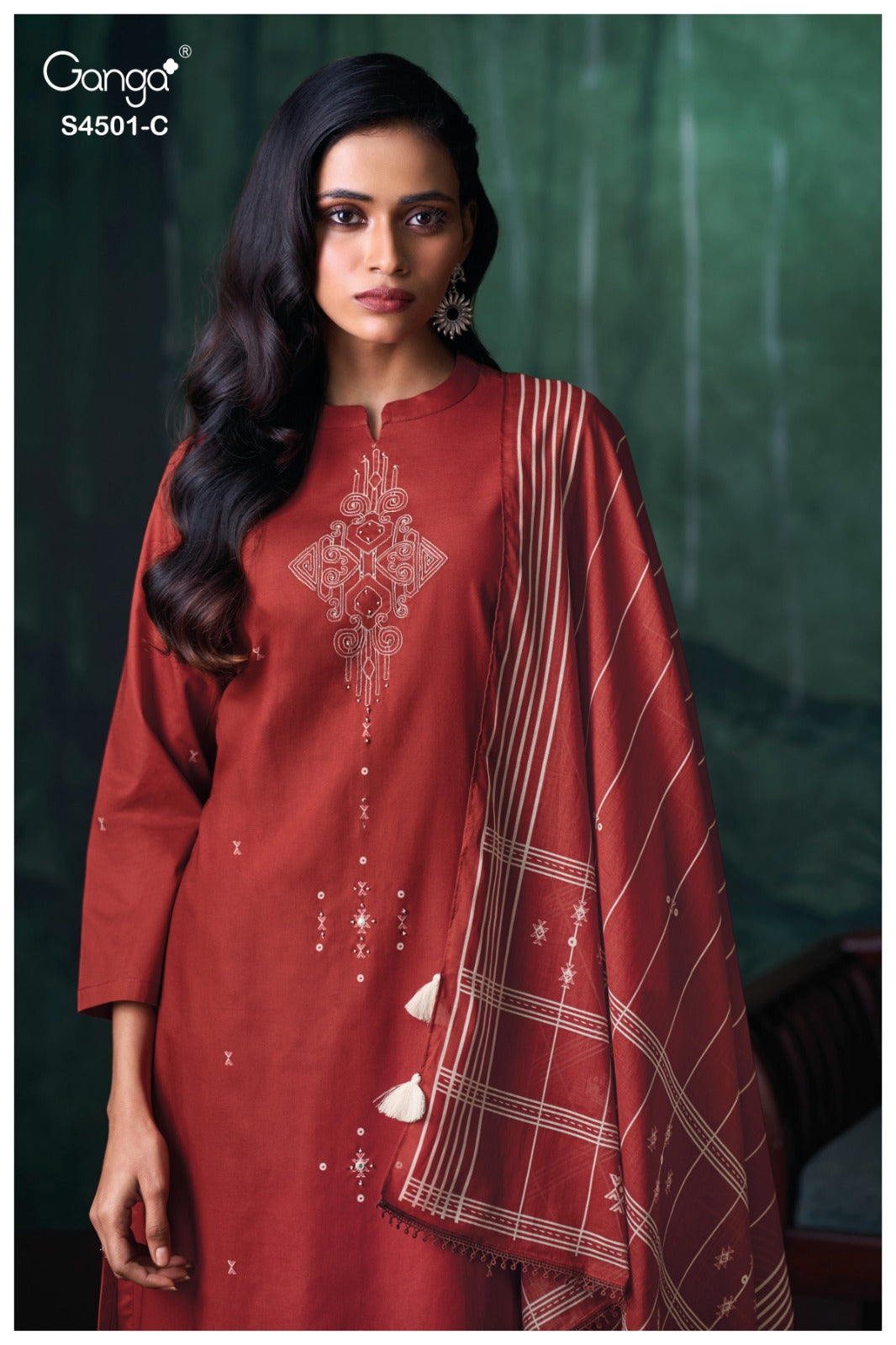 Kruzie 4501 Ganga Premium Cotton Plazzo Style Suits Exporter India