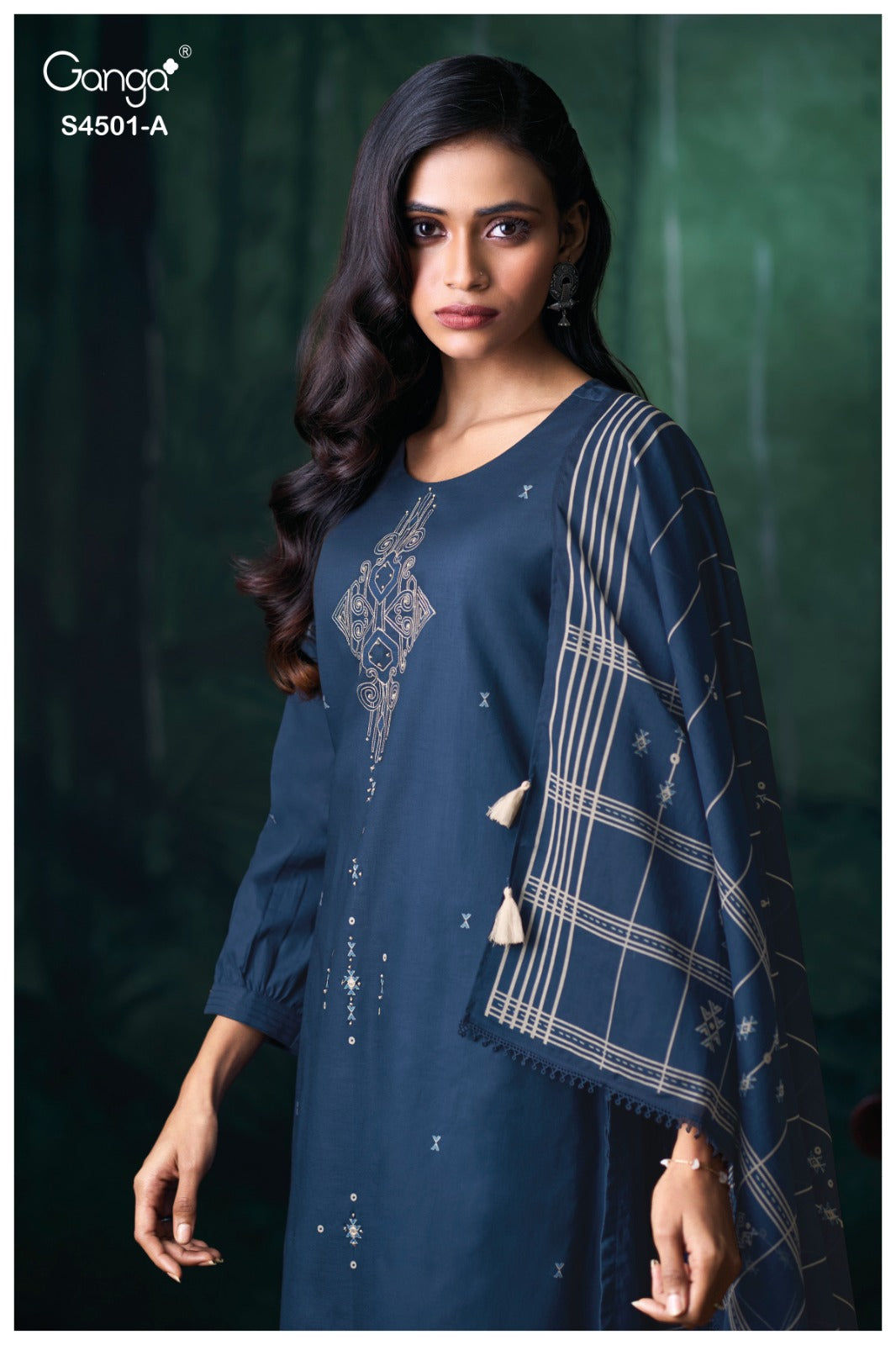 Kruzie 4501 Ganga Premium Cotton Plazzo Style Suits Exporter India