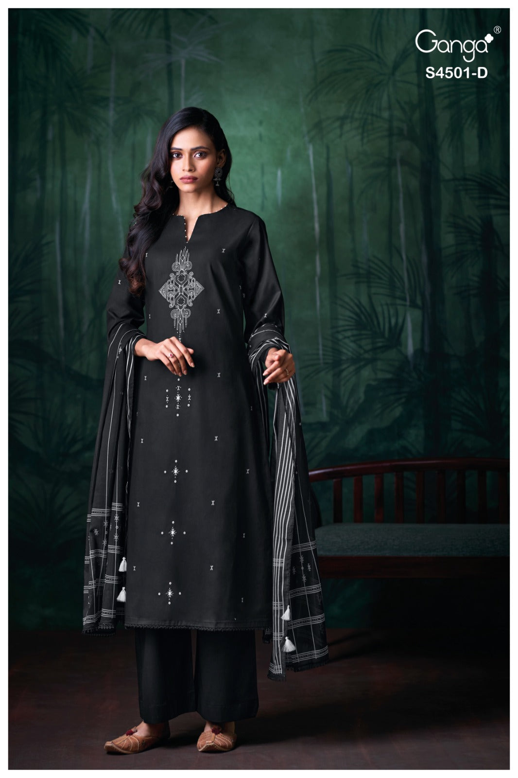 Kruzie 4501 Ganga Premium Cotton Plazzo Style Suits Exporter India