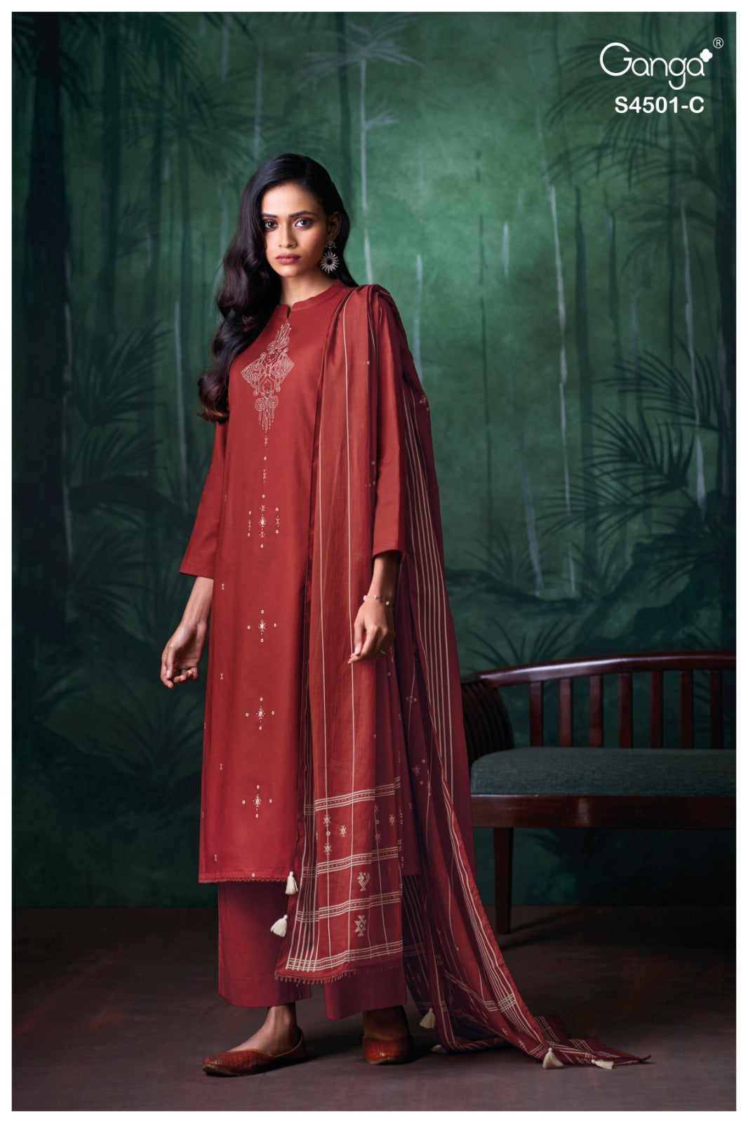 Kruzie 4501 Ganga Premium Cotton Plazzo Style Suits Exporter India
