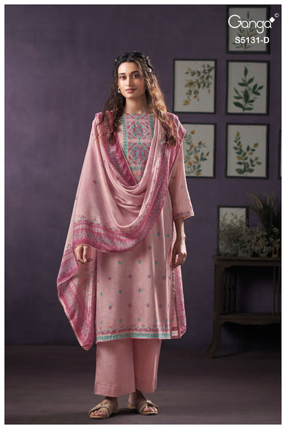 Krysten S5131 Ganga Cotton Satin Plazzo Style Suits Exporter India