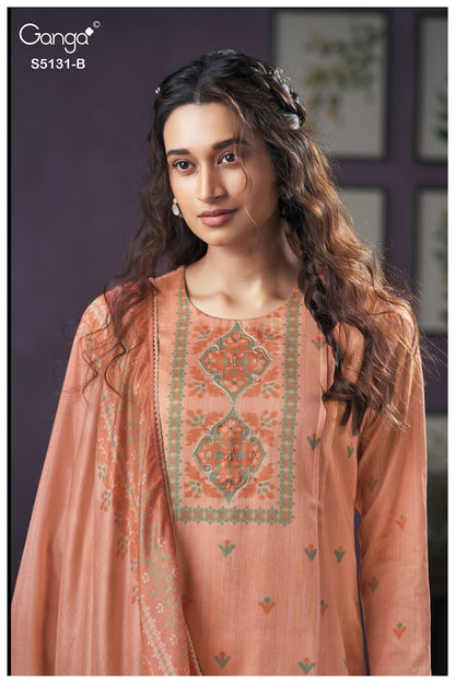 Krysten S5131 Ganga Cotton Satin Plazzo Style Suits Exporter India