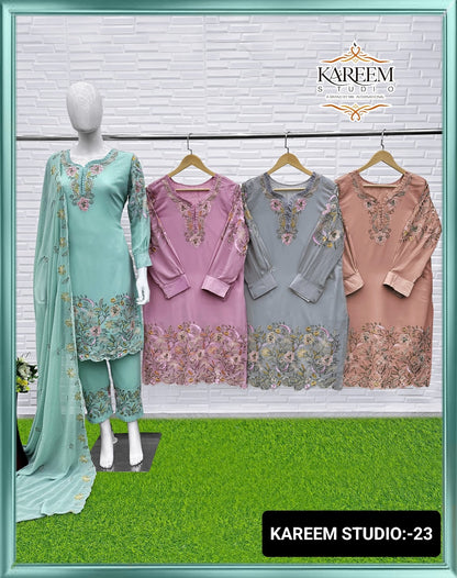 Ks 23 Kareem Studio Georgette Pakistani Readymade Suits Exporter India