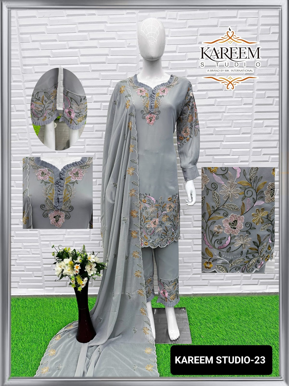 Ks 23 Kareem Studio Georgette Pakistani Readymade Suits Exporter India
