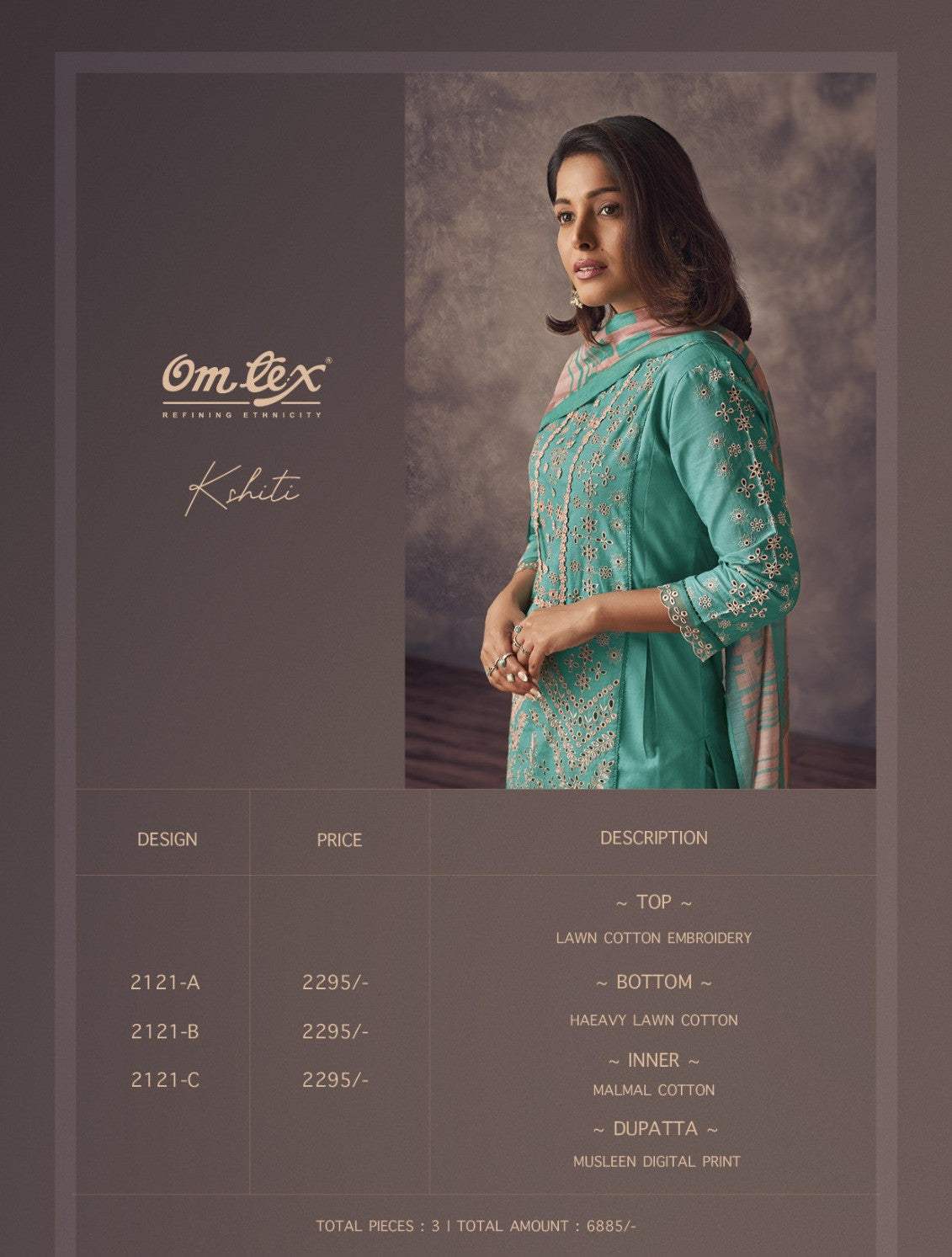 Kshiti Omtex Lawn Cotton Pant Style Suits