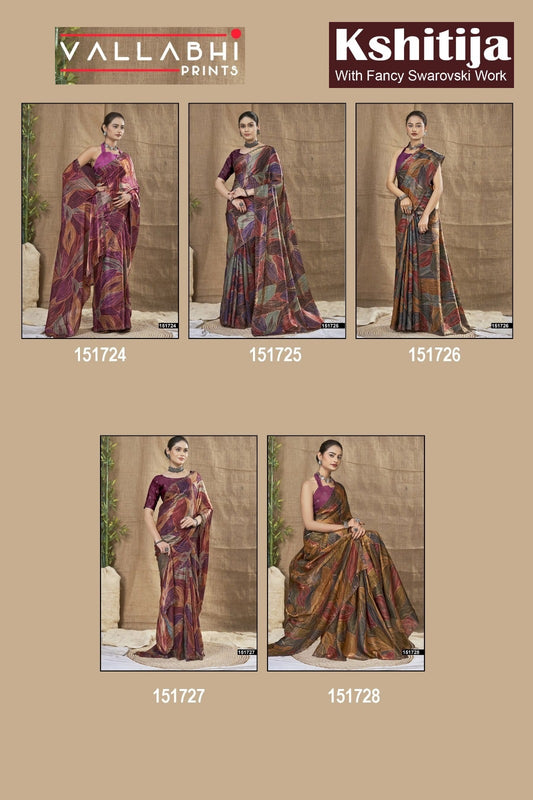 Kshitija Vallabhi Prints Chiffon Sarees Wholesaler