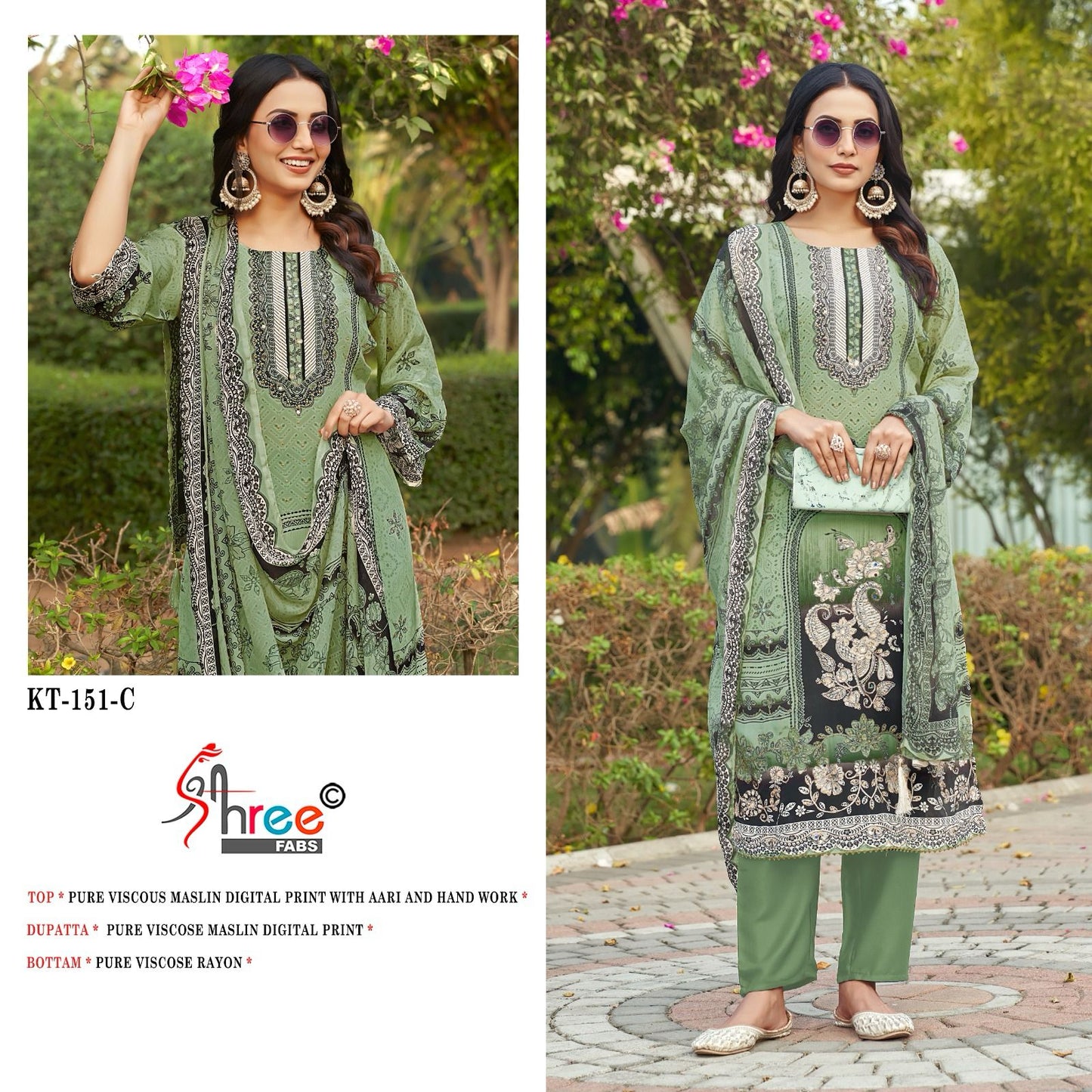 Kt-151 Shree Fabs Pure Viscose Muslin Pakistani Salwar Suits Manufacturer Ahmedabad