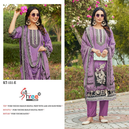 Kt-151 Shree Fabs Pure Viscose Muslin Pakistani Salwar Suits Manufacturer Ahmedabad