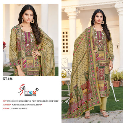 Kt-226 Shree Fabs Pure Viscose Muslin Pakistani Salwar Suits Wholesale Rate