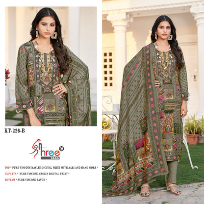 Kt-226 Shree Fabs Pure Viscose Muslin Pakistani Salwar Suits Wholesale Rate