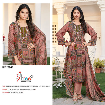 Kt-226 Shree Fabs Pure Viscose Muslin Pakistani Salwar Suits Wholesale Rate