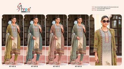 Kt 101 Shree Fabs Viscose Muslin Karachi Salwar Suits Wholesaler India