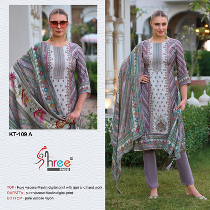 Kt 109 Shree Fabs Viscose Muslin Pakistani Salwar Suits Wholesale Price