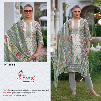 Kt 109 Shree Fabs Viscose Muslin Pakistani Salwar Suits Wholesale Price