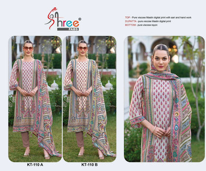 Kt 110 Shree Fabs Viscose Muslin Karachi Salwar Suits Supplier Ahmedabad