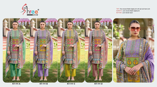 Kt 111 Shree Fabs Viscose Muslin Karachi Salwar Suits Exporter Ahmedabad