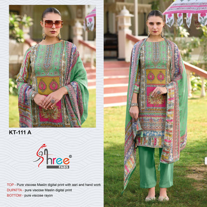 Kt 111 Shree Fabs Viscose Muslin Karachi Salwar Suits Exporter Ahmedabad