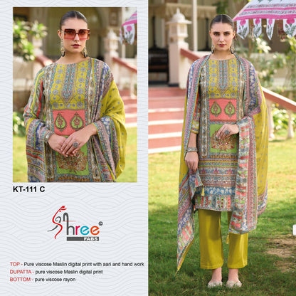 Kt 111 Shree Fabs Viscose Muslin Karachi Salwar Suits Exporter Ahmedabad