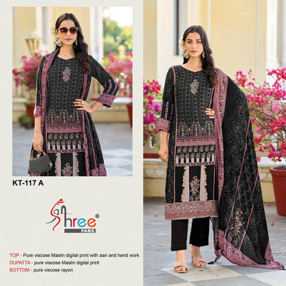 Kt 117 Shree Fabs Muslin Pakistani Salwar Suits Wholesaler