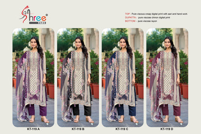 Kt 119 Shree Fabs Crepe Pakistani Salwar Suits Exporter India