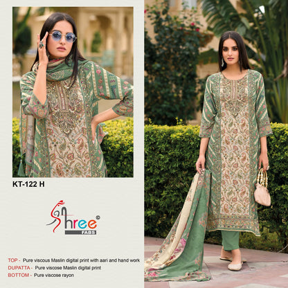 Kt 122 Efgh Shree Fabs Viscose Muslin Karachi Salwar Suits Supplier