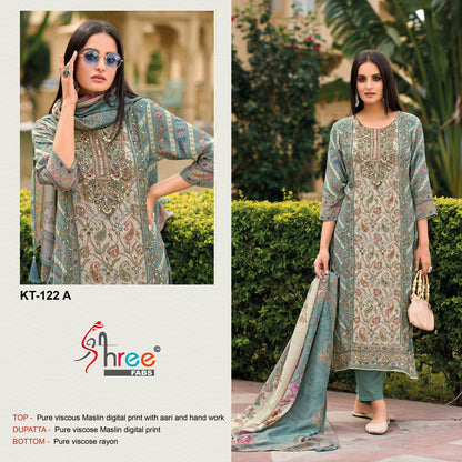 Kt 122 Shree Fabs Viscose Muslin Pakistani Salwar Suits Exporter