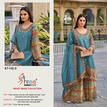 Kt 132 Shree Fabs Viscose Simmer Pakistani Readymade Suits Wholesaler