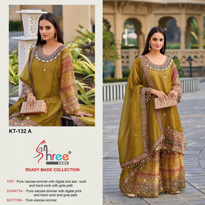 Kt 132 Shree Fabs Viscose Simmer Pakistani Readymade Suits Wholesaler