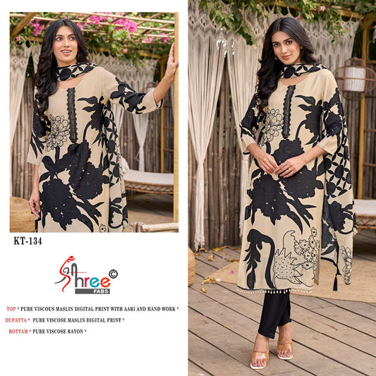 Kt 134 Shree Fabs Viscose Muslin Pakistani Salwar Suits Wholesale