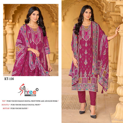 Kt 136 Shree Fabs Viscose Muslin Pakistani Salwar Suits Supplier Gujarat